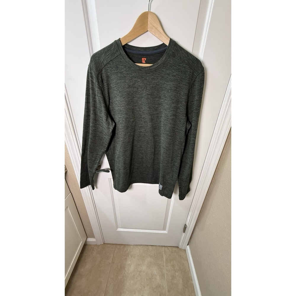 Rugged Elements Mens Medium Performance Long Sleeve Shirt Gray Stretch Outdoor